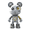 Silver & White - Violence Bear, variant on 3D Metal Puzzle Model Kit, 136PCS DIY Assembly Mechanical Violence Bear Model, Astro Collection Trendy Desktop Display, Cool Home Office Decor Gift - Limited Edition