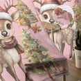 thumbnail image 5 of Pink Christmas Elk Sheer Curtains 96 Inches Long 2 Panels Set, Window Sheer Curtains for Living Room/Bedroom, Deer Xmas Tree Botanical Balls Light Filtering Rod Pocket Curtain 52'' x 96'' x 2, 5 of 7