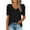 Black, variant on Pimfylm Womens Summer Shirt V Neck Casual Tshirts Puff Sleeve Tops for Women Solid Color XS-3XL Black, L