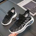 thumbnail image 3 of TIREOW Kid Boys Girls Running Shoes Lightweight Comfortable Mesh Sports Shoes Strap Athletic Tennis Shoes Casual Walking Athletic Sneakers Lace-Up Wedge Tennis Shoes, 3 of 4