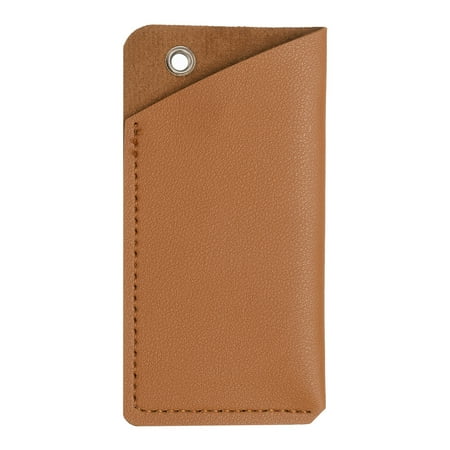 Uxcell Leather Knife Sheath 4.72 x 2.36 with Hole for Belt Folding Knife Camping Outdoors Deep Brown