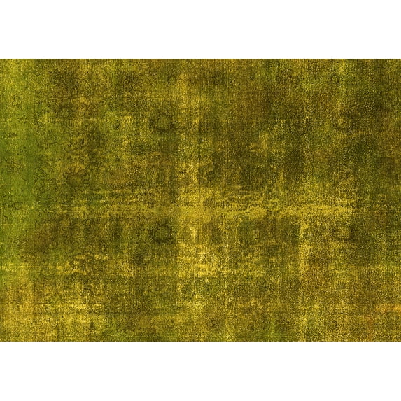 Ahgly Company Indoor Rectangle Oriental Yellow Industrial Area Rugs, 6' x 9'