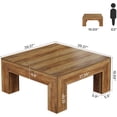 thumbnail image 6 of Tribesigns 39.37" Low Square Coffee Table, Farmhouse Large Tea Accent Table Center Table for Living Room(Rustic Brown), 6 of 7