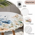 thumbnail image 3 of Blue Spring Floral Round Tablecloth for 36-44 Inch Tables,Fitted Table Cover with Elastic Edge,Watercolor Blooming Summer Botanical Waterproof Outdoor Table Cloth Protector for Patio Garden Dinner, 3 of 9