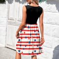 thumbnail image 5 of Women's Lightweight Sundress, Sleeveless Casual Summer Wear with Allover Patriotic Print, Perfect for Festivals and Daily Errands,Vermilion XL, 5 of 5