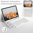 thumbnail image 6 of kenke for iPad 11/10th Gen Case with Keyboard 11/10.9 inch 2025 A16/2022, Detachable Wireless Bluetooth Keyboard Case Thin & Light with Built-in Left Side Pencil Holder, White Square Keycaps,Gray, 6 of 8