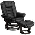 thumbnail image 2 of Emma + Oliver Multi-Position Stitched Recliner & Ottoman with Swivel Base in Black LeatherSoft, 2 of 12