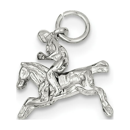 925 Sterling Silver Moveable Bronco (17x16mm) Pendant / Charm