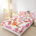 thumbnail image 4 of Homewish Fashion Cowgirl Hat Twin Sheet Sets for Kids, Western Tribal Boot Twin Fitted Sheet, Romantic Love Heart Flat Sheet, Ultra Soft Bedroom Decor, 3 Pieces, 4 of 7