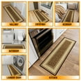 thumbnail image 2 of Ottomanson Border Bathroom Runner Rug 20" x 53" - Non Slip Low Pile Carpet, Brown, 2 of 13
