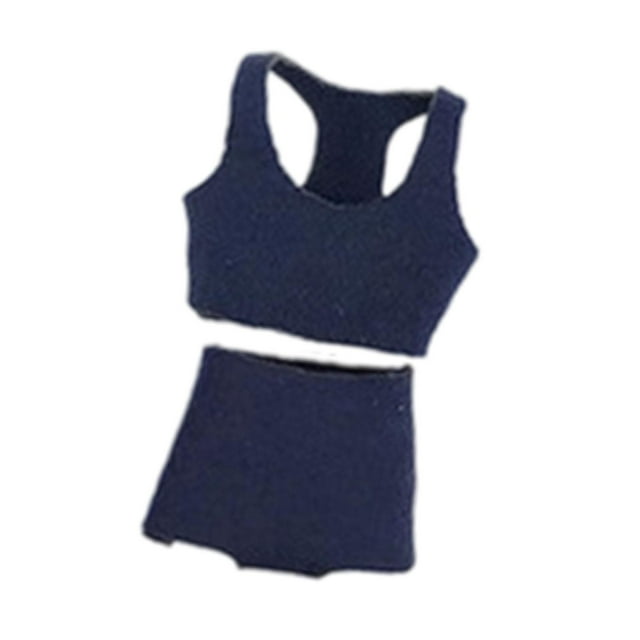 Conjunto de chaleco deportivo y pantalones cortos a escala 1/12, miniropa, accesorios de vestuario de moda, vestido suave Marina de guerra