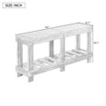 thumbnail image 3 of Tcbosik 2-Tier Console Table, 62.9 inch Entryway Table with Storage, Foyer Table with Open Shelf for Living Room, Hallway, Easy Assembly, Natural, 3 of 10