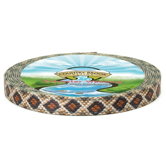 Country Brook Design® 5/8 Inch Rattlesnake Reflective Polyester Webbing, 50 Yards