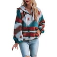 thumbnail image 2 of YUEHUA Women's Aztec Print Pattern Hoodies Western Ethnic Half Zip Long Sleeve Pullover Hoodie Sweatshirt, 2 of 6