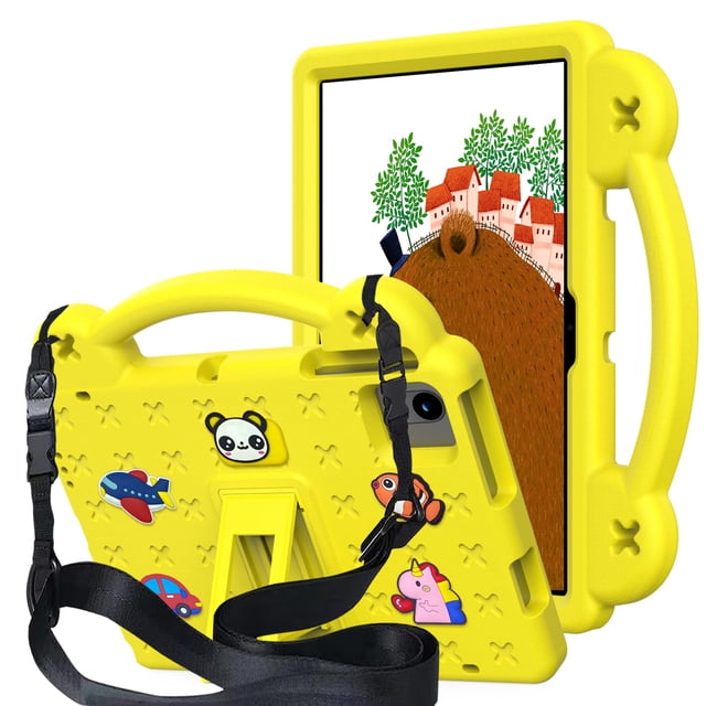 Funda para tablet YRH Revvl Tab 2 10.1" para niños, EVA amarilla