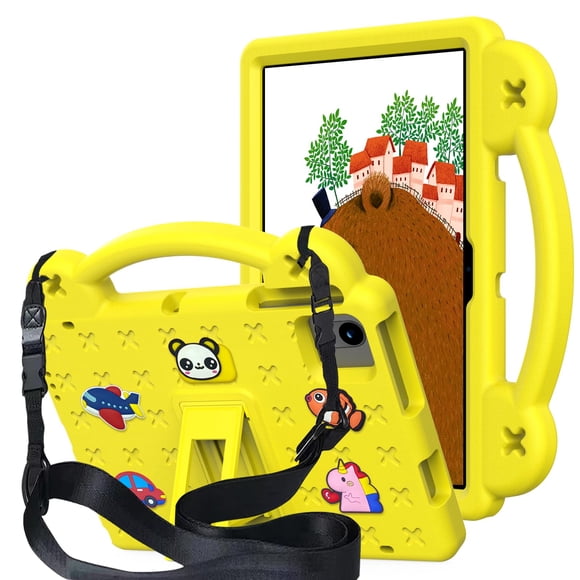 Funda para tablet YRH Revvl Tab 2 10.1" para niños, EVA amarilla
