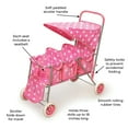 thumbnail image 4 of Folding Triple Doll Stroller - Pink/Polka Dots, 4 of 8