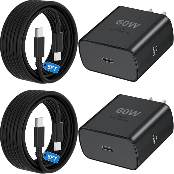 S26 Super Fast Charger USB C, 60W Type C Charger Fast Charging Android Phone Charger Block with 6FT USB C Chargers Fast Charging Cable Cord for Samsung Galaxy S26 Ultra/S26 /S26/S25Ultra/S25/S24/S23