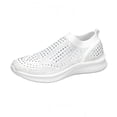 thumbnail image 4 of LUCKY STEP Fashion Breathable Rhinestone Sneaker Mesh Slip On Walking Shoes,White,Womens, 4 of 6
