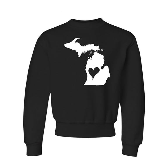 Youth I Love Michigan I Heart Michigan Crewneck Sweatshirt