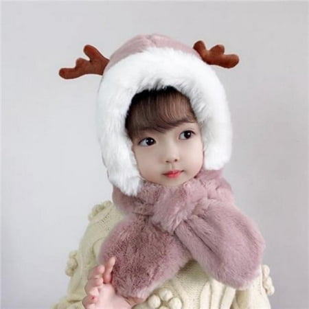 

SYNPOS Baby Girls Bomber Hats Cute Baby Ear Protection Children s Hat Scarf Plush Hat