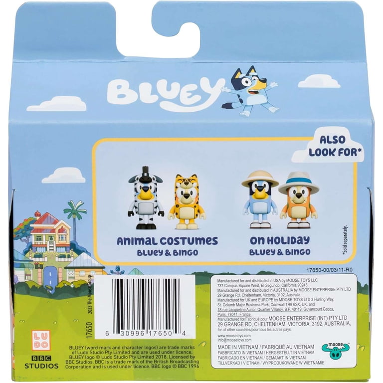 Bluey Figura 2-Pack - Pesca con il nonno, figure da 2,5 pollici con accessori, i bambini possono ricreare i loro momenti preferiti dall'episodio - nonno