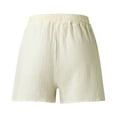 thumbnail image 6 of Sngxgn Womens Casual Comfy Shorts Summer with Pockets Wide Leg Cotton Short(Beige,M), 6 of 8
