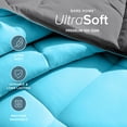 thumbnail image 5 of Bare Home 1800 Collection Reversible Down Alternative Comforter, All-Season, Queen, Gray/Aqua, 5 of 10