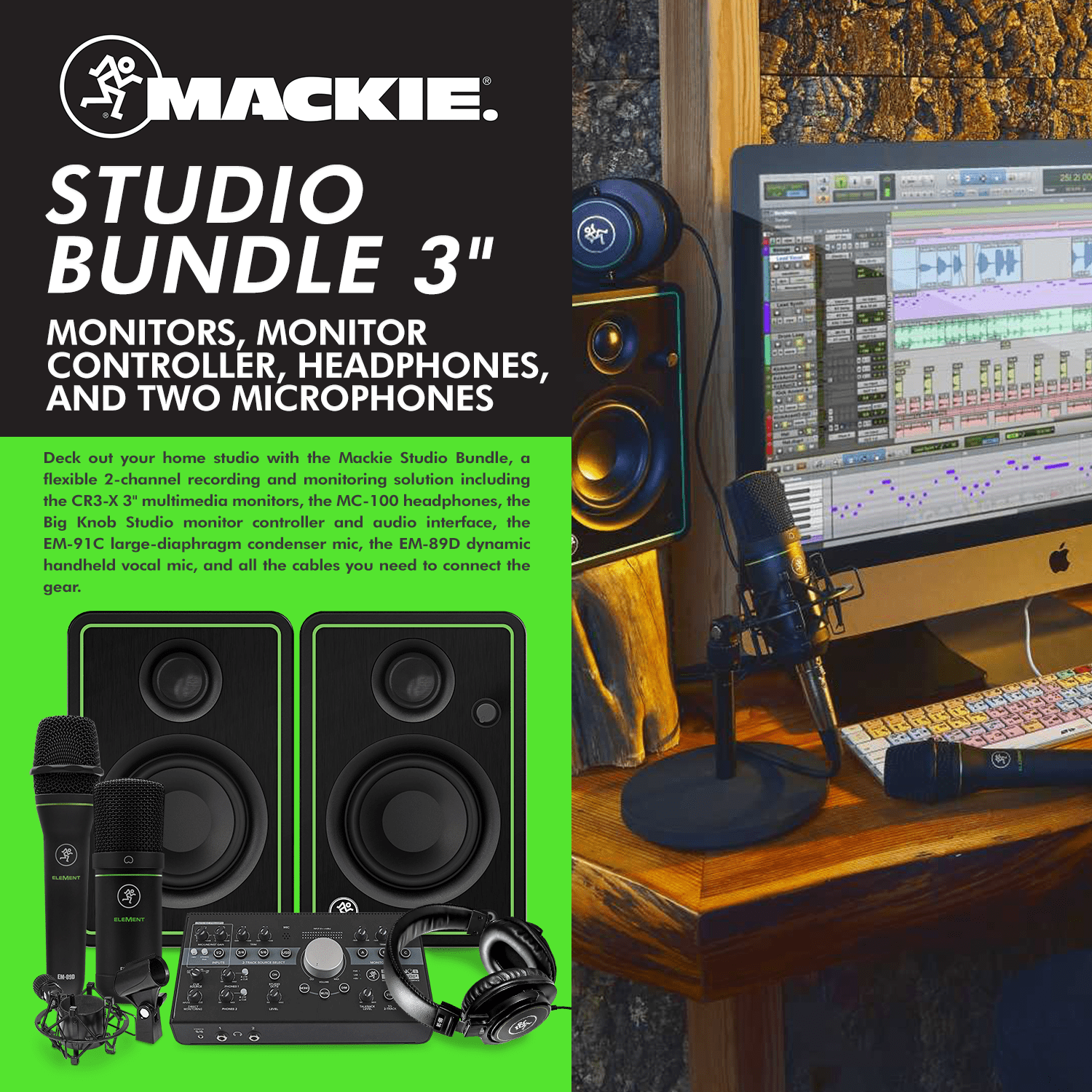 Buy Mackie Audio Interface STUDIO BUNDLE & Software Big Knob Monitor Controller, CR3X