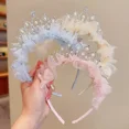 thumbnail image 4 of Diadema elegante y dulce de princesa para niña, aro para el pelo con perlas y corona bonita, accesorios para sombreros para fiesta de cumpleaños, 1 ud., 4 of 5