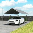 thumbnail image 3 of Outsunny 10'x20' Carport Heavy Duty Galvanized Car Canopy, Grey, 3 of 10