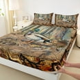 thumbnail image 3 of Castle Fairy Mallard Duck 3pcs Twin Sheet Sets,Tree Branches Twin Fitted Sheet,Vintage Rustic Breathable Flat Sheet,Microfiber Teenagers Bedroom Decor, 3 of 7