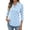 Light Blue, variant on Iaqnaocc Womens Tops Casual 3/4 Length Sleeve Polo Shirt PLaid Office Business V Neck Collared Golf polos Trendy Summer Tees With Pocket Red XXXL
