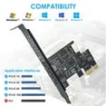 thumbnail image 2 of PCI-E 1X to USB 3.2 GEN1 5Gbps Type-E A-Key Expansion Card,Front Panel Type-C Interface for Desktop PC(ASM1042A), 2 of 7