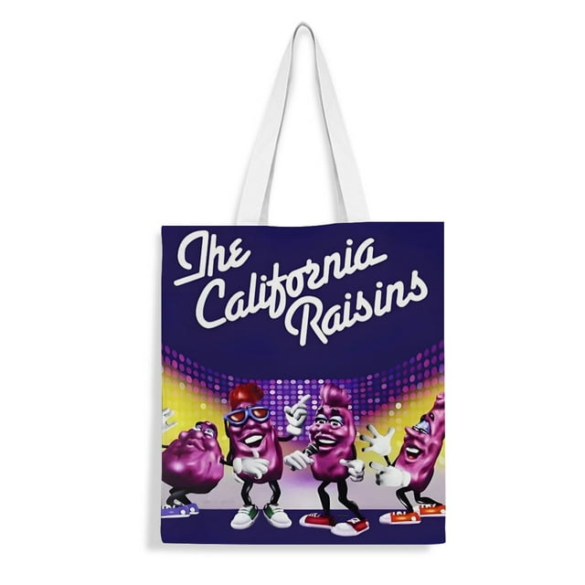 The California Raisins Bolso de tela con estampado de lienzo para mujer, bolsa de compras reutilizable y estética, con cremallera interior, regalo para mujer,40*45cm.