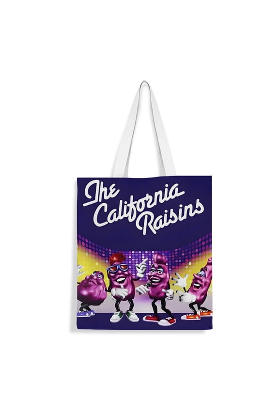 The California Raisins-theme canvas Tote Bag for Women Aesthetic Shopping Grocery Reusable Bags with Inner Zipper Women Gift 13.8 x 15.8 inches35x40cm