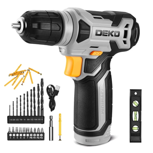 Taladro inalámbrico DEKOPRO 8V MAX de iones de litio, 42 piezas, accesorios