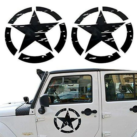 - Opar US Army Military Star Car Sticker Decal for Car / Truck / Ford F150 / Jeep Wrangler - 2PCS