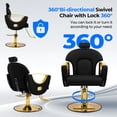 thumbnail image 6 of Professional Salon Styling Chair – Reclining Barber Chair with 360° Swivel & Heavy-Duty Hydraulic Pump, 6 of 8