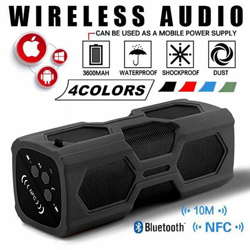 Portable Wireless Bluetooth 4.2 FM Stereo Speaker Ultra Bass Subwoofer Sound NFC 
