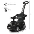 thumbnail image 3 of Costway 3 in 1 Ride on Push Car Toddler Stroller Sliding Car w/Music Black, 3 of 10