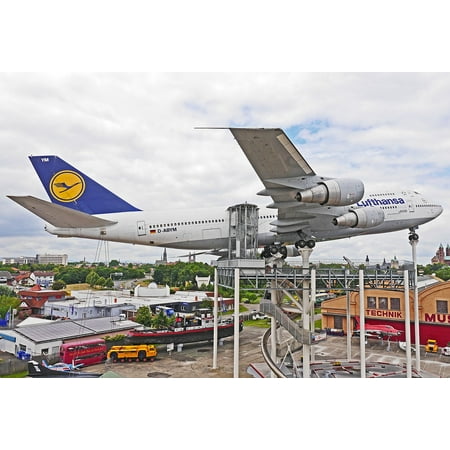 Lufthansa Boeing Jet LAMINATED POSTER Lufthansa Jumbo Jet Passenger Machine Boeing 747 Poster Print 24 x 36 ()