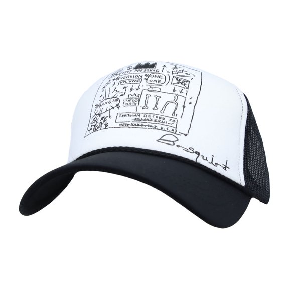 WITHMOONS Mesh Baseball Cap Graffiti Art Print Adjustable Trucker Hat CTM1400 (Black)