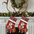 thumbnail image 2 of JWshufel 2 Pack Christmas Stocking Gift for Festive Decorations with Snowman Santa Deer Design for Home School and Parties Superior Quality for Lasting Use 9.8in Red, 2 of 5