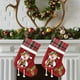 thumbnail image 2 of Set de Dos Artículos para Decoración Navideña: Calcetines Medianos con Diseño de Papá Noel, Muñeco de Nieve y Ciervo; Colgante para Árbol de Navidad y Bolsa de Dulces., 2 of 6