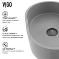 thumbnail image 6 of VIGO Giralda Gothic Gray Concreto Stone 16 in. L x 11 in. W x 5 in. H Oval Vessel Bathroom Sink, 6 of 7