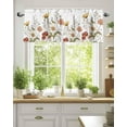 thumbnail image 2 of Spring Floral Valances for Windows, Simple White Yellow Red Flower Rod Pocket Kitchen Window Curtain Valance, Vintage Plant Window Treatment Valance Curtains for Kitchen Living Room Bathroom, 54"x18", 2 of 6