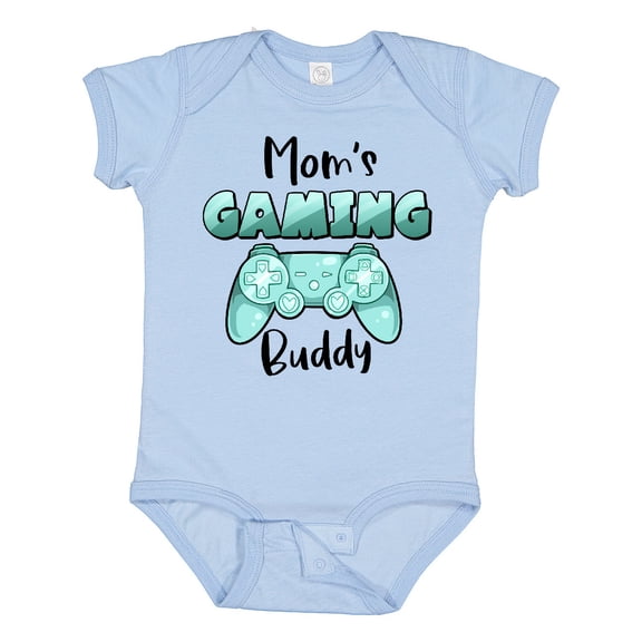 Inktastic Mom's Gaming Buddy Aqua Controller Boys or Girls Baby Bodysuit