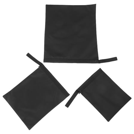 WRITWAA 3Pcs Waterproof Swimsuit Bags Black Oxford Cloth Zipper Pouch for Swimming Beach Travel Storage