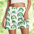 thumbnail image 2 of Skirts for Women St Patricks Day Rainbow & Shamrock Print Athletic Yoga Skirt Stretchy Tennis Skirt with Built-in Short Color White Size XXS, 2 of 7